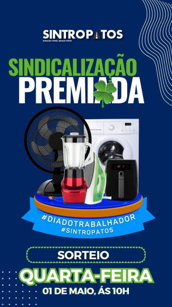 Grande sorteio de prêmios em comemoração ao dia do trabalhador!