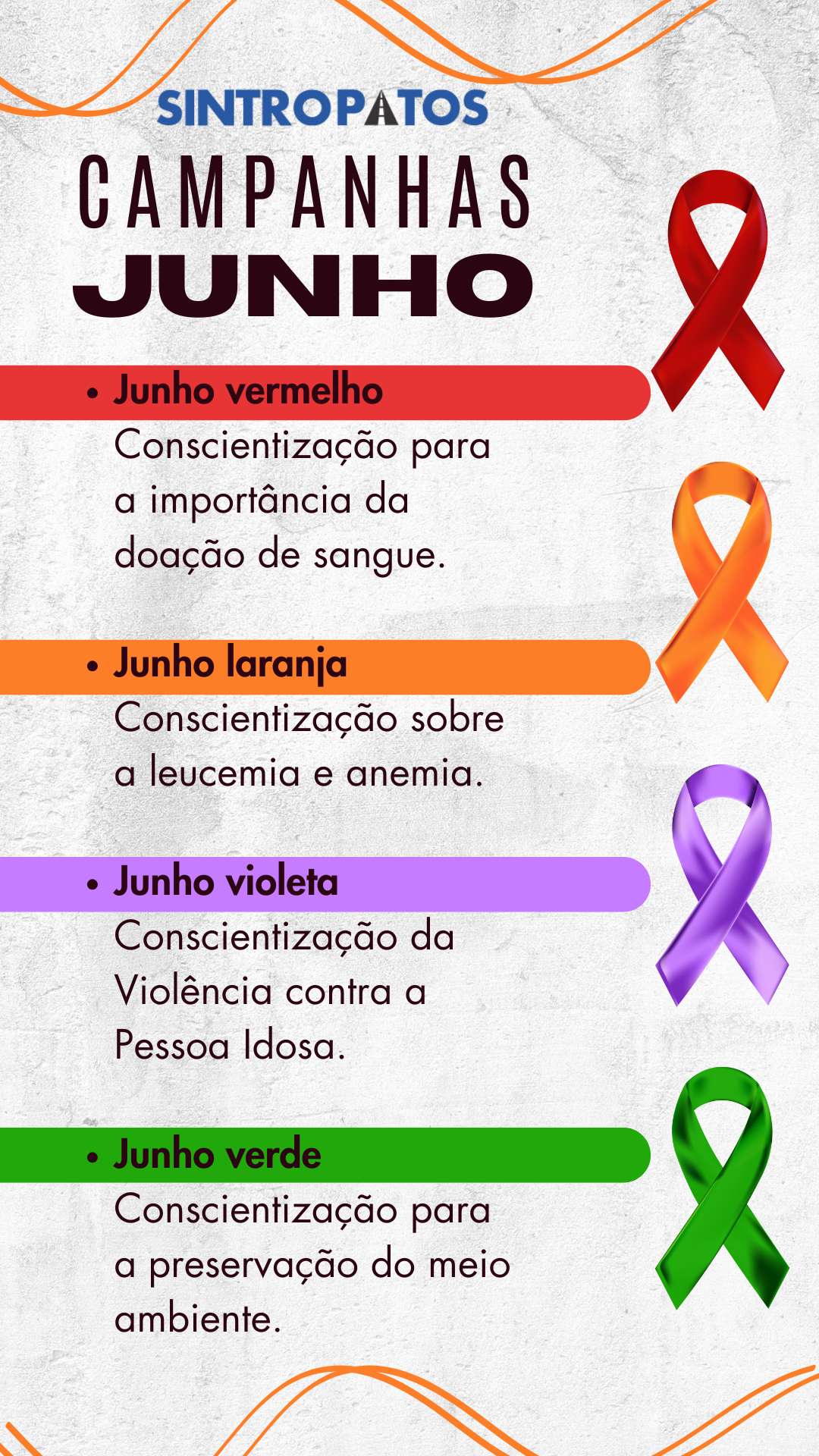 Campanhas de Junho – Conscientização que Transforma! – SINTROPATOS