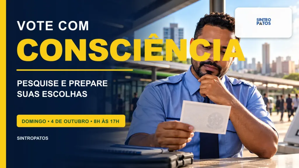 Peça apartidária de incentivo ao voto consciente do SINTROPATOS